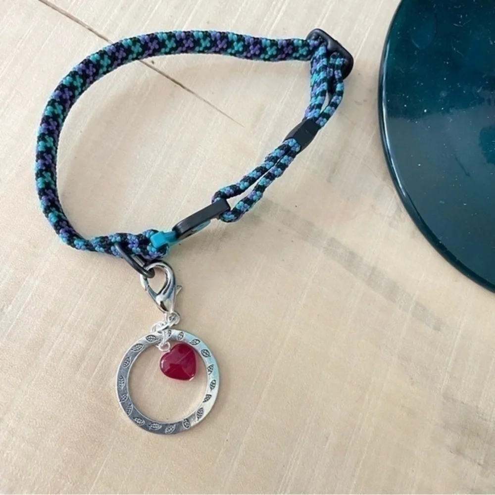 $10 SALE Pet Handmade Cat Dog Collar Charm Red Heart Stamped Metal